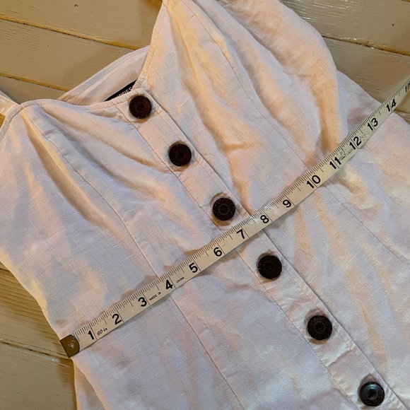Express linen button down dress size XS adjustable straps - Picture 6 of 8